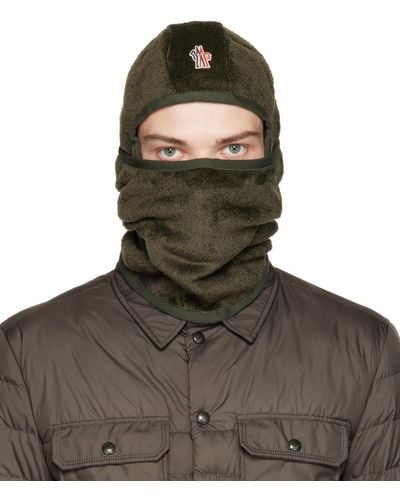 3 MONCLER GRENOBLE ーン モノグラム バラクラバ - グリーン