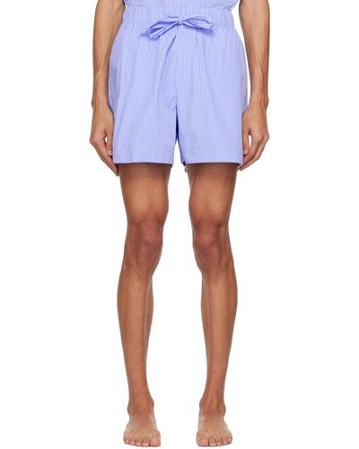 Tekla Oversized Pyjama Shorts - Blue