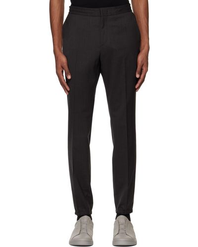 Zegna Grey jogger-fit Trousers - Black