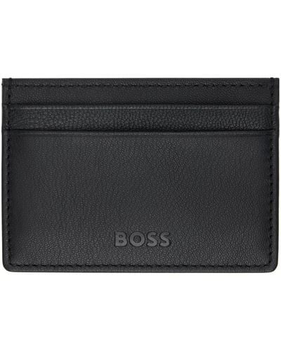 BOSS エンボスロゴ カードケース - ブラック