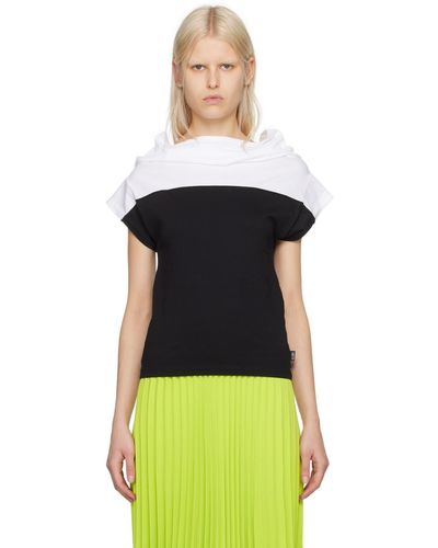 MM6 by Maison Martin Margiela Black & White Panelled T-shirt