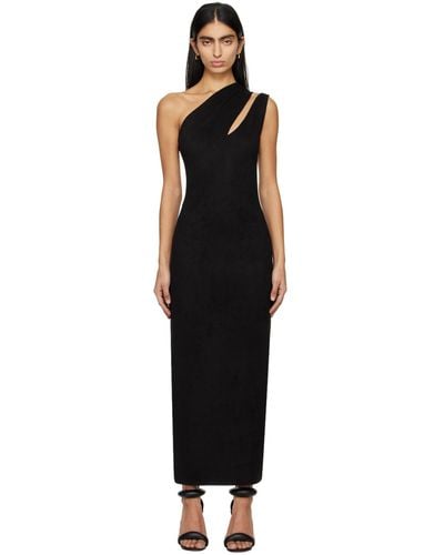 Atlein Single-shoulder Maxi Dress - Black