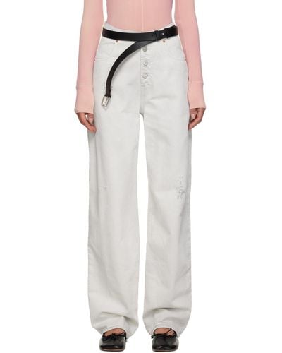 MM6 by Maison Martin Margiela White Distressed Jeans