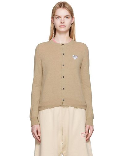 COMME DES GARÇONS PLAY Comme Des Garçons Play Heart Patch Cardigan - Natural