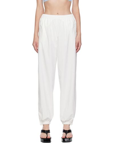 T By Alexander Wang White Elasticized Track Trousers - Black