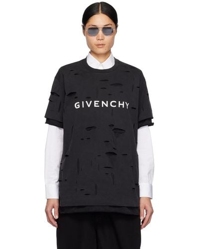 Givenchy デストロイド Tシャツ - ブラック