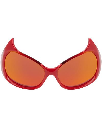 Balenciaga Lunettes de soleil œil-de-chat gotham rouges