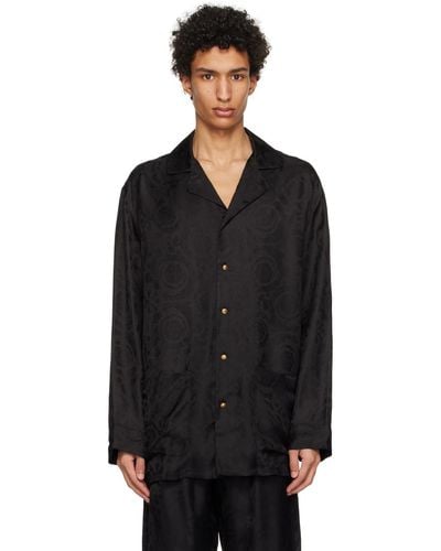 Versace バロッコ パジャマシャツ - ブラック