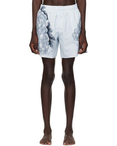 JW Anderson Blue Printed Swim Shorts - Black