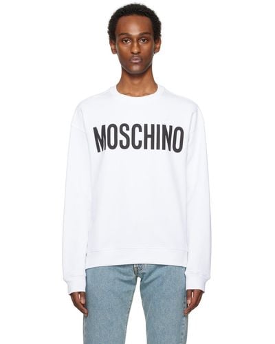 Moschino ホワイト ロゴプリント スウェットシャツ - ブラック