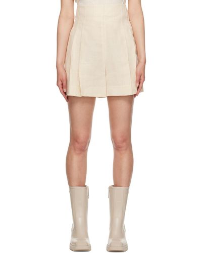 Chloé Short blanc cassé à plis - Multicolore