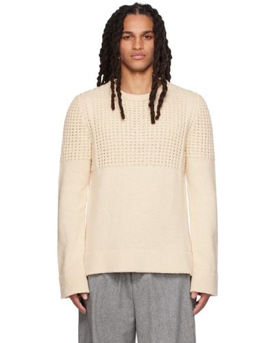 Jil Sander White Crewneck Sweater - Natural