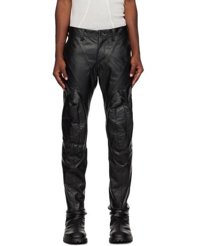 Julius Rider Leather Pants - Black