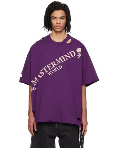 MASTERMIND WORLD Damaged T-shirt - Purple