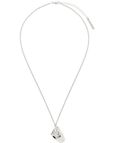 Y. Project Mini Finger Heart Pendant Necklace - White