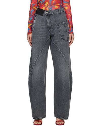 JW Anderson Gray Twisted Jeans - Black