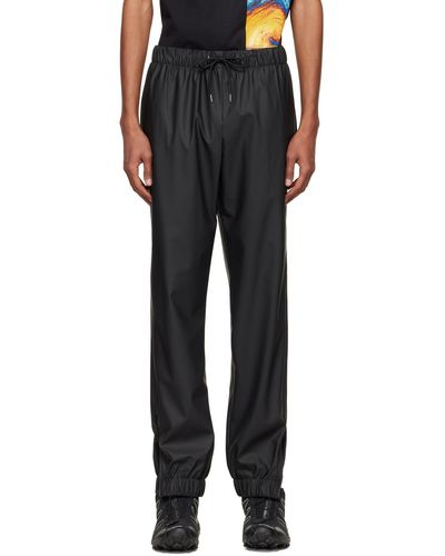 Rains Black Polyester Lounge Trousers