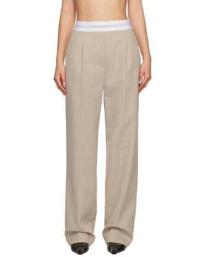 Alexander Wang Black Pleated Trousers - Natural