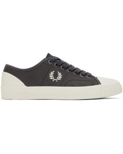 Fred Perry Grey Low Hughes Sneakers - Black