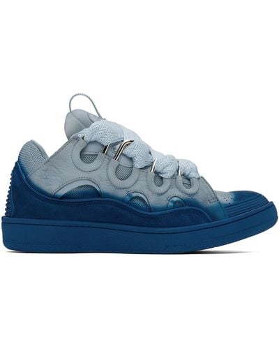 Lanvin Leather Curb Trainers - Blue