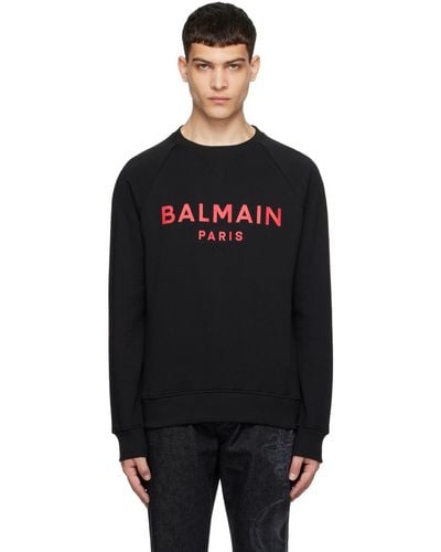 Balmain Paris Print Sweatshirt - Black