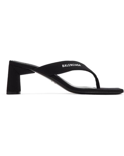 Balenciaga Black Flip Flop Heels