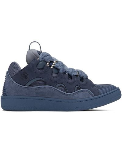 Lanvin Leather Curb Trainers - Blue