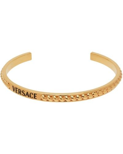 Versace ゴールド ロゴ ブレスレット - ブラック
