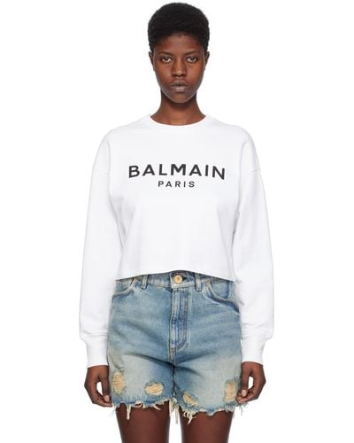Balmain Printed Sweatshirt - White