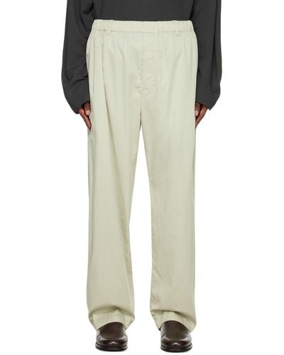 Lemaire Green Relaxed Trousers - White