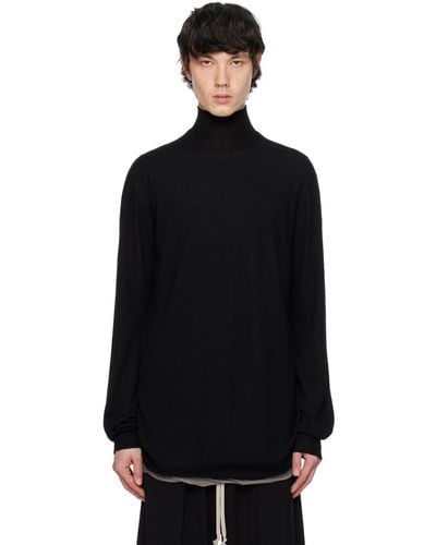 Rick Owens Black Oversized Turtleneck