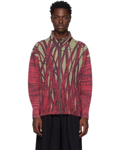 Homme Plissé Issey Miyake Homme Plissé Issey Miyake Red Grass Field Track Jacket