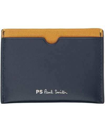 PS by Paul Smith Porte-cartes bleu marine à logos gaufrés