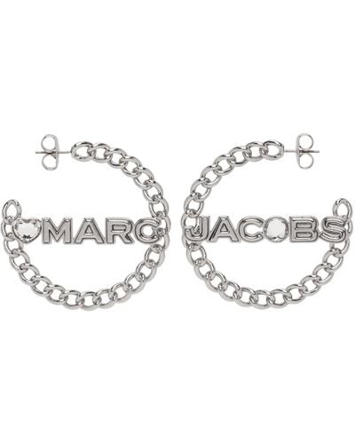 Marc Jacobs シルバー The Charmed Chain フープピアス - ブラック