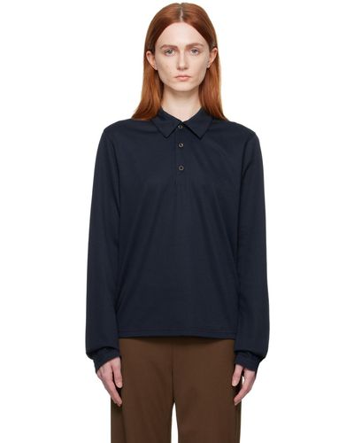 Maryam Nassir Zadeh Leo Long Sleeve Polo - Blue