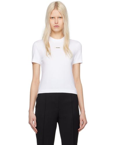 Jacquemus T-shirt 'le t-shirt gros grain' blanc - les classiques - Noir