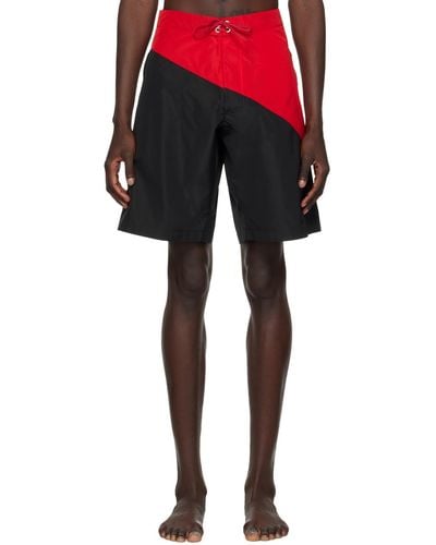 Ferragamo Black & Red Two-tone Shorts