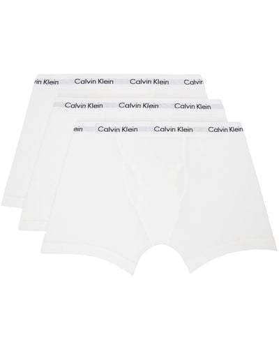 Calvin Klein ホワイト ボクサーブリーフ 3枚セット - ブラック