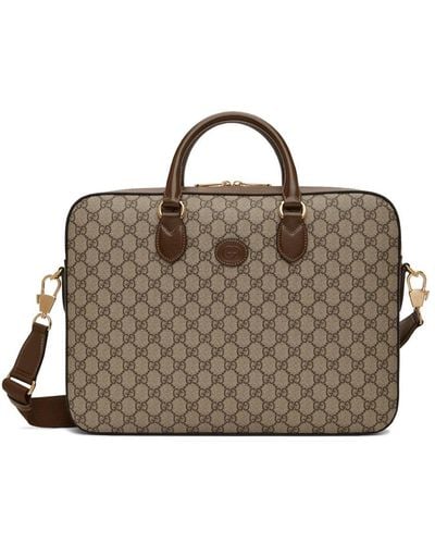 Gucci gg Supreme Business Briefcase - Brown