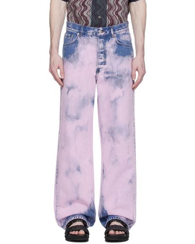 Dries Van Noten Pink Garment-dyed Jeans - Multicolour