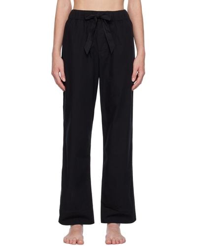 Tekla Drawstring Pyjama Trousers - Black