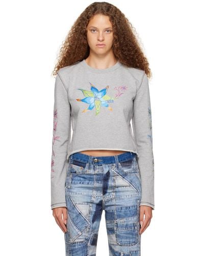 ANDERSSON BELL Crazy Flower Long Sleeve T-shirt - Blue