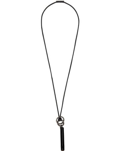 Lemaire Black Maglite Leather Necklace
