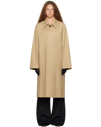 MM6 by Maison Martin Margiela Beige Button Trench Coat - Natural