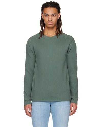 Vince Khaki Thermal Long Sleeve T-shirt - Green