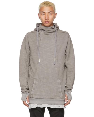 Boris Bidjan Saberi Grey Garment-dyed Hoody2 Hoodie