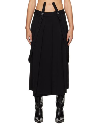 Song For The Mute Pleated Midi Skirt - Black