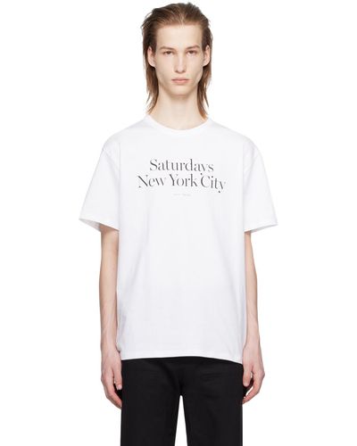 Saturdays NYC T-shirt miller blanc