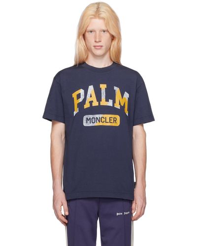 Moncler Genius T-shirt bleu marine - moncler x palm angels