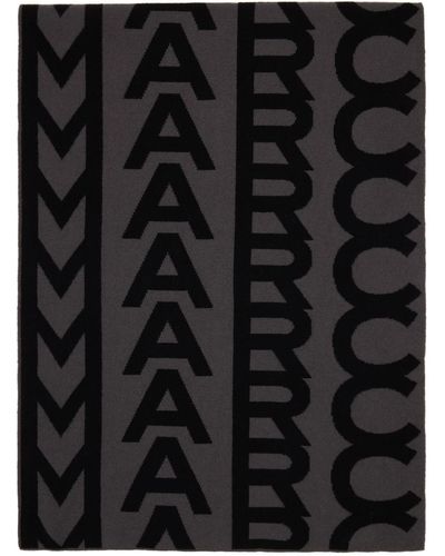 Marc Jacobs Écharpe noir et gris à monogrammes
